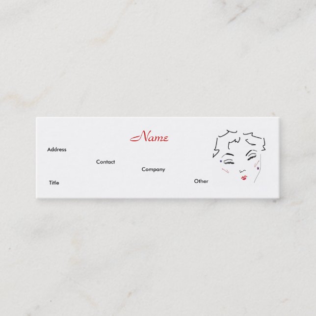 Carte De Visite Mini Maquillage Artiste Diva Lips I (Devant)