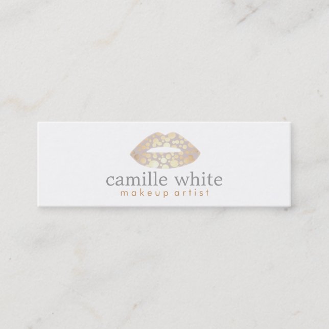 Carte De Visite Mini Maquillage Artiste Gold Lips Mini (Devant)