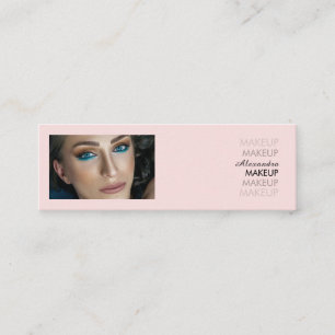 Carte De Visite Mini Maquillage photo écriture noire rose blush 