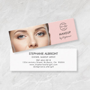 Carte De Visite Mini Maquillage photo écriture noire rose blush