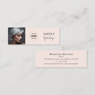 Carte De Visite Mini Maquillage photo écriture noire rose éblouissant