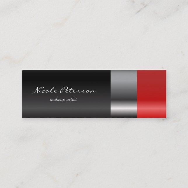 Carte De Visite Mini Maquillage rouge de rouge à lèvres (Devant)