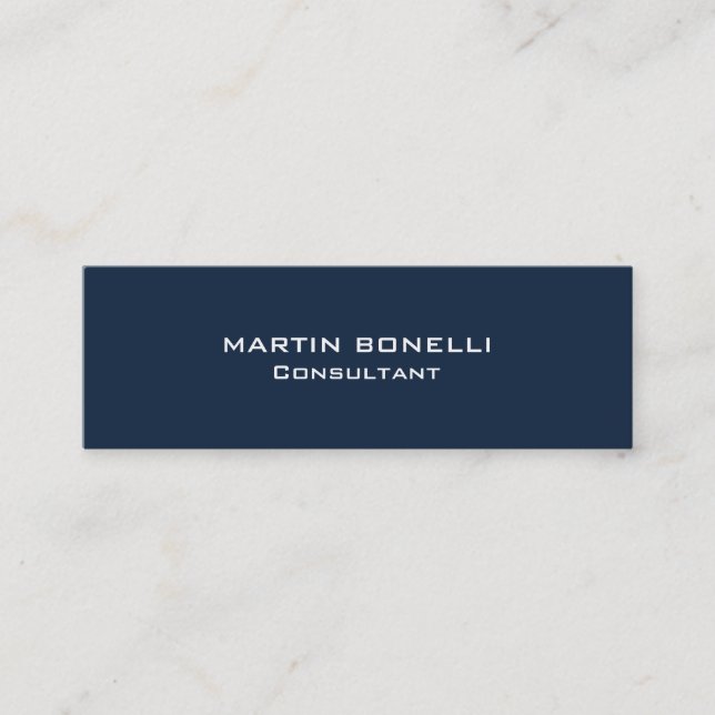 Carte De Visite Mini Marine Blue Special Unique Clear Consultant (Devant)