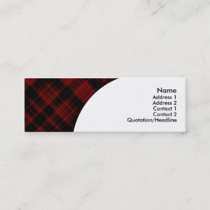 Carte De Visite Mini maroon plaid