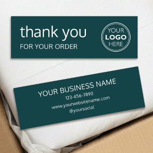 Carte De Visite Mini Marque de logo simple merci moderne vert