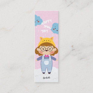 Carte De Visite Mini Marque-page avec nom et illustration de journée en