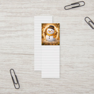Carte De Visite Mini Marque-page bonhomme de neige