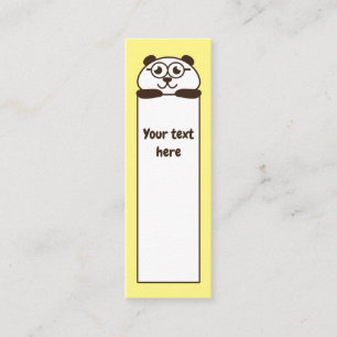 Carte De Visite Mini Marque-page mémo de panda jaune mignon