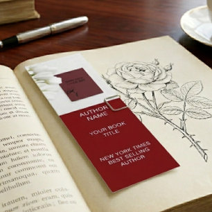 Carte De Visite Mini Marque-page minimaliste pour auteur avec couvertur
