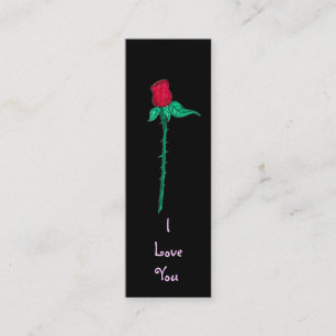 Carte De Visite Mini Marque-page - Rose je t'aime