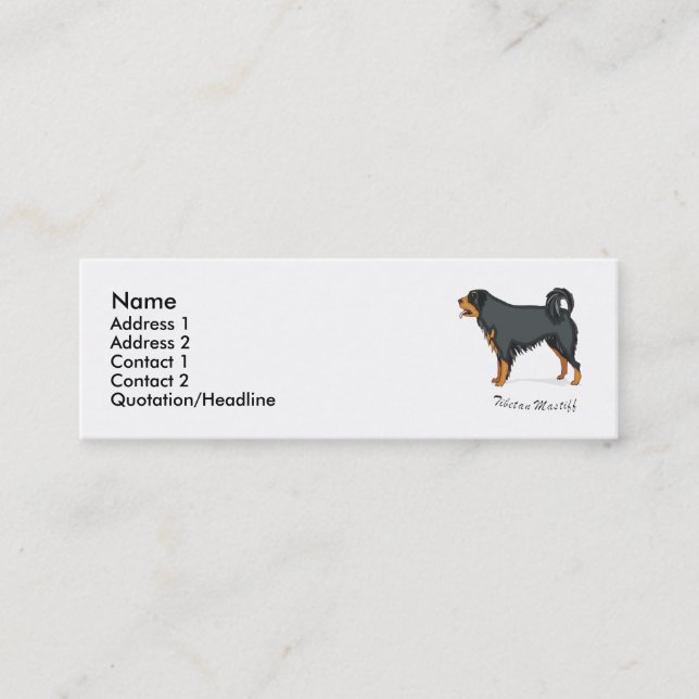 Carte De Visite Mini Mastiff tibétain (Devant)