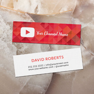 Carte De Visite Mini Médias de Social de Youtuber de la Manche de