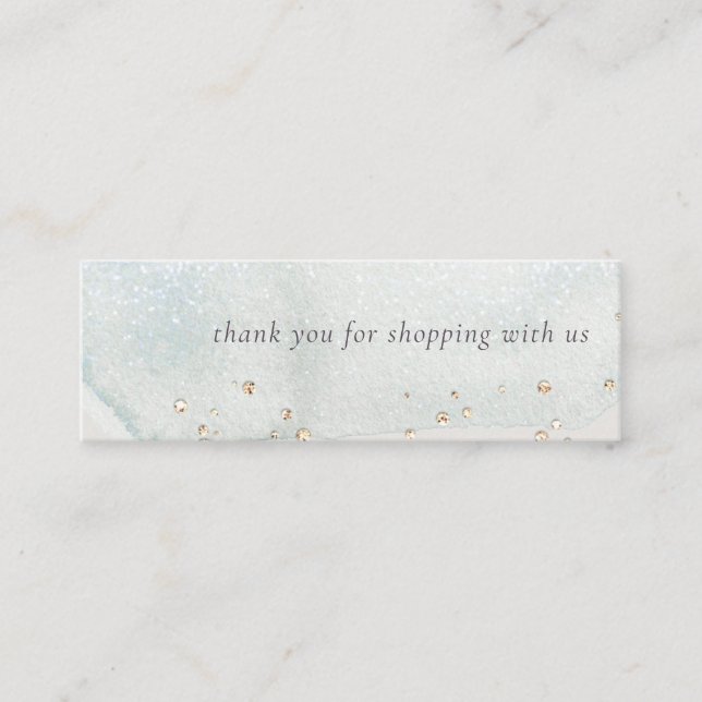 Carte De Visite Mini Merci Abstrait Aqua Brush Pour Commande (Devant)