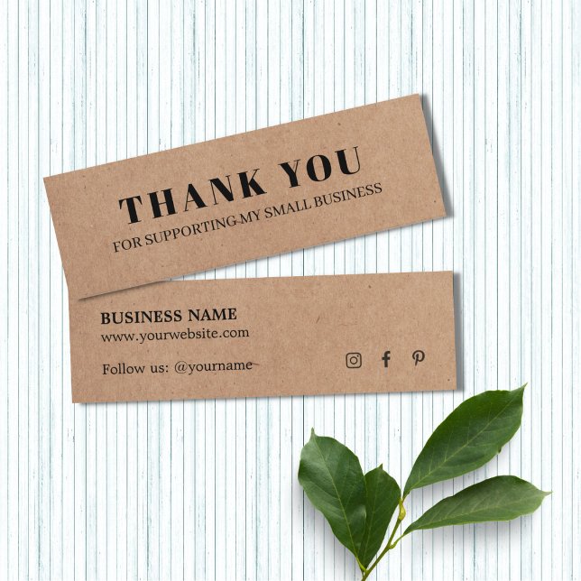 Carte De Visite Mini Merci blanc en carton d'élégance minimale (Créateur téléchargé)
