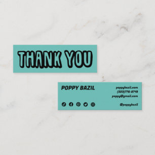 Carte De Visite Mini Merci pour votre commande Médias sociaux Icônes Ch