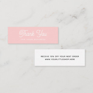 Carte De Visite Mini Merci Pour Votre Entreprise Moderne Rose Remise