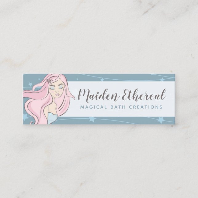 Carte De Visite Mini Mermaid Moon & Stars Mystical Siren Médias sociaux (Devant)
