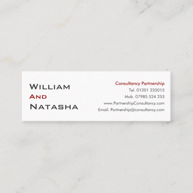 Carte De Visite Mini Mini carte de profil - Partenariat de conseil (Devant)