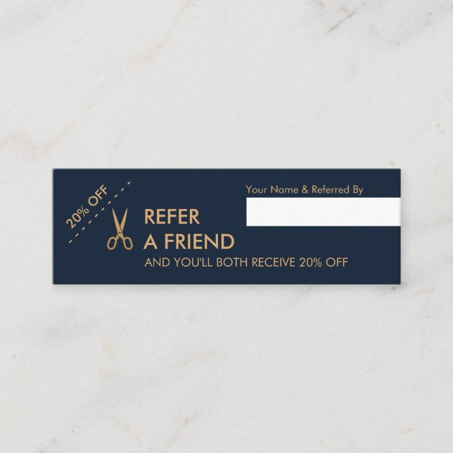 Carte De Visite Mini Mini carte de référence de coiffeur minimal de (Devant)