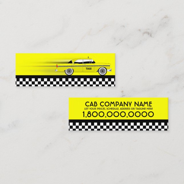 Carte De Visite Mini mini-carte de visite taxi (Devant / Derrière)