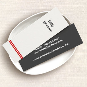 Carte De Visite Mini Mini cool minimaliste rouge strié