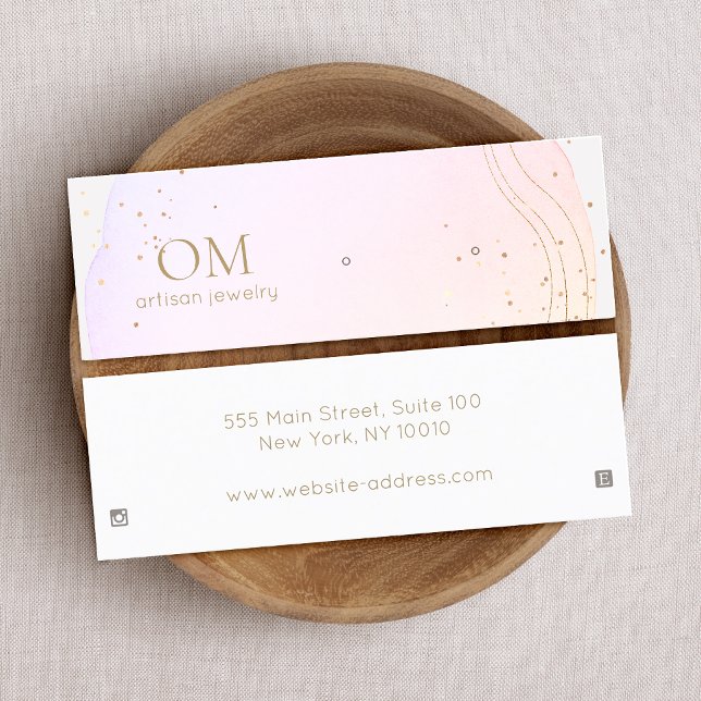 Carte De Visite Mini Mini écran d'oreille rose Abstrait (Créateur téléchargé)