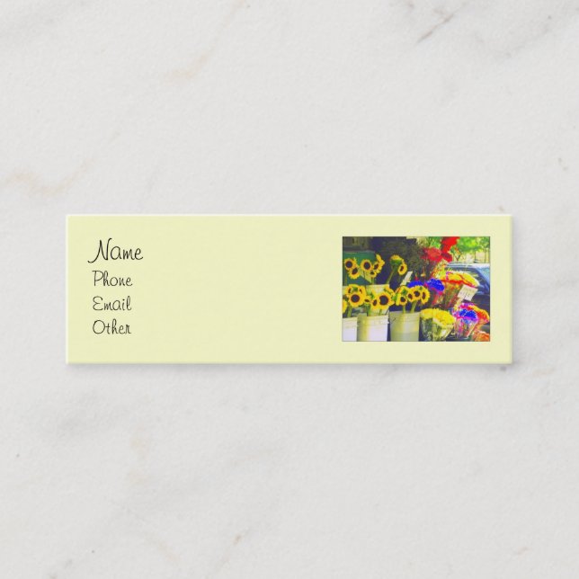 Carte De Visite Mini Mini profil de socle de fleurs (Devant)