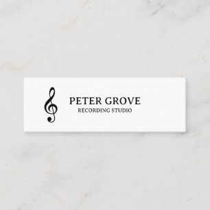 Carte De Visite Mini Minimal. Clé de trio noir sur arrière - plan blanc