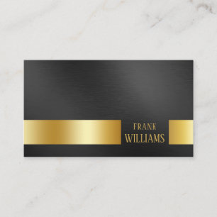 Carte De Visite Mini minimaliste de luxe moderne Black and Gold Co