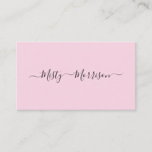 Carte De Visite Mini minimaliste Féminine Script rose moderne Nom 