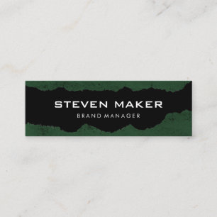 Carte De Visite Mini Minimaliste Grunge Vert Gris