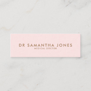 Carte De Visite Mini Minimaliste Moderne Docteur Professionnel Rose