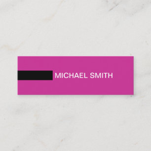 Carte De Visite Mini Minimaliste moderne élégant Royal fuchsia & Black