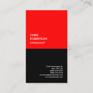 Carte De Visite Mini minimaliste moderne noir rouge spécial exclus