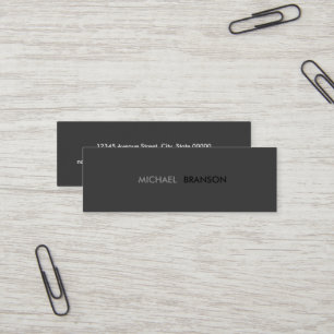 Carte De Visite Mini Minimaliste noir simple et professionnel