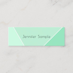 Carte De Visite Mini Mint Green Moderne Design simple Modèle élégant