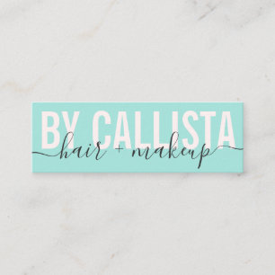 Carte De Visite Mini Mint Green Moderne Typographie simple Coiffure