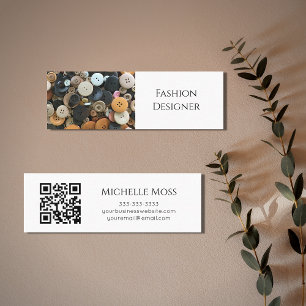 Carte De Visite Mini Mode QR code coudre Boutons simples Professionnel