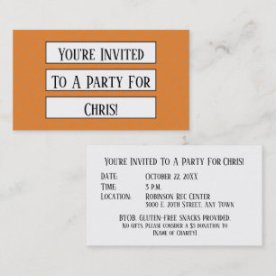 Carte De Visite Mini modèle de rappel d'invitation de partie