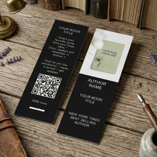 Carte De Visite Mini Modèle de signet d'auteur minimaliste avec couvert