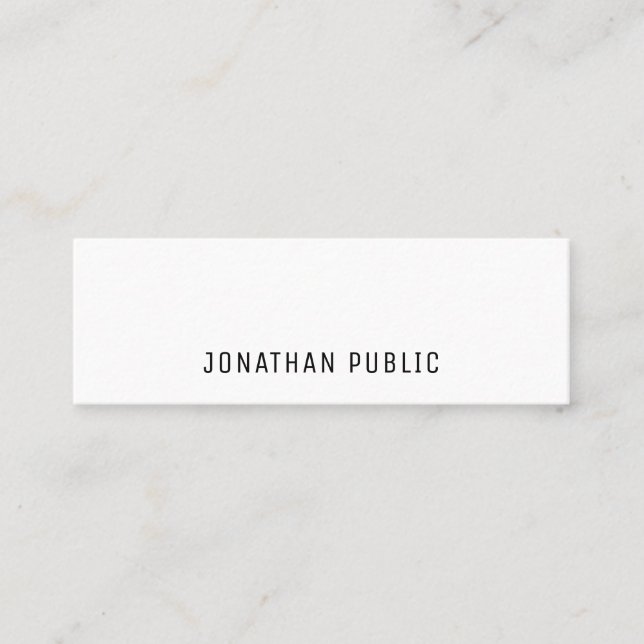 Carte De Visite Mini Modèle professionnel minimaliste élégant moderne (Devant)