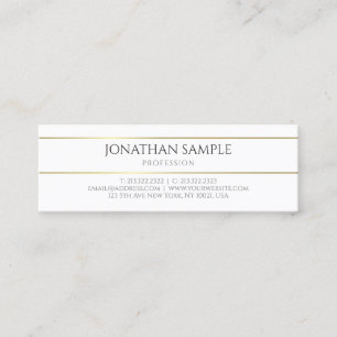 Carte De Visite Mini Modèle professionnel moderne Gold White