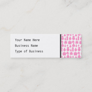 Carte De Visite Mini Modèle rose et blanc de bouteille de parfum