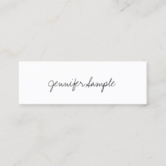 Carte De Visite Mini Modèle simple professionnel de manuscrit élégant (Devant)