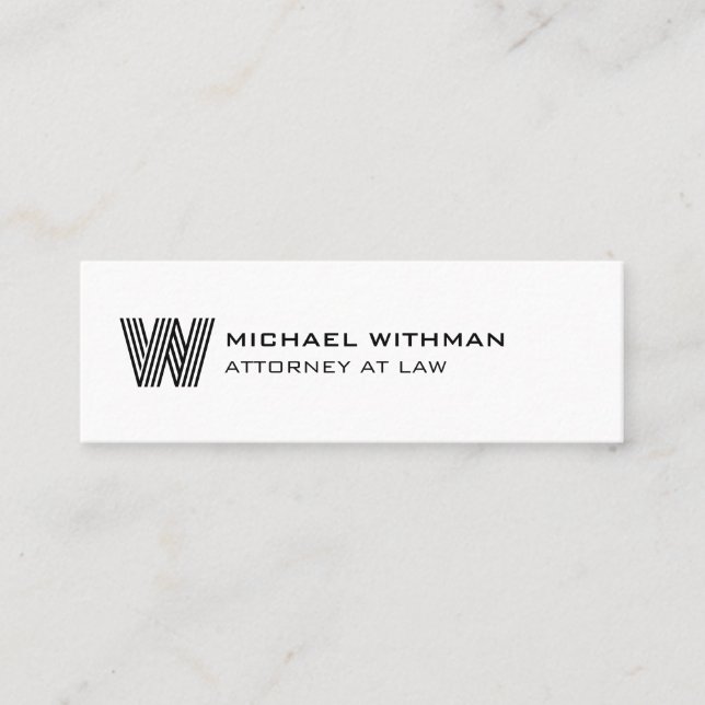 CARTE DE VISITE MINI MODERN LINE MONOGRAM  BUSINESS LOGO  (Devant)