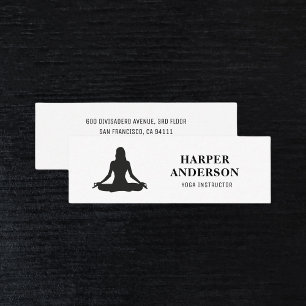 Carte De Visite Mini Modern Yoga Instructeur Professionnel Logo Busines