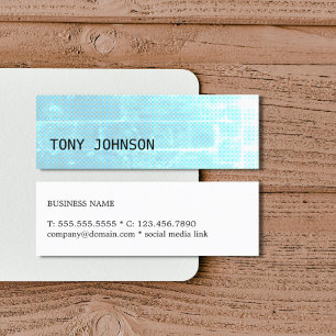 Carte De Visite Mini Moderne Elegant Blue Texture Consultant Networking