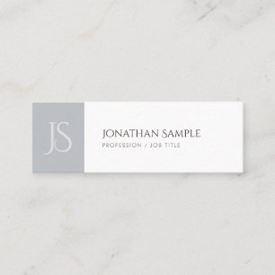 Carte De Visite Mini Moderne élégant chic monogramme tendance Plain