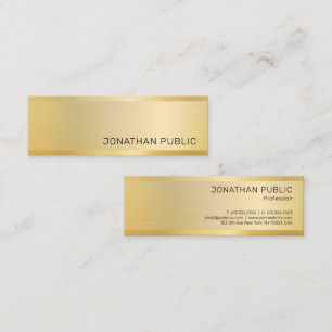 Carte De Visite Mini Moderne Elegant Design Simple Gold Look Modèle