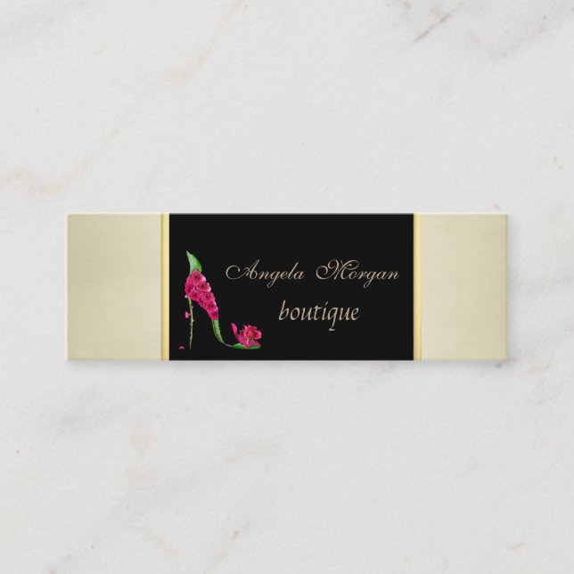Carte De Visite Mini Moderne élégant Floral élégant - talon haut (Devant)